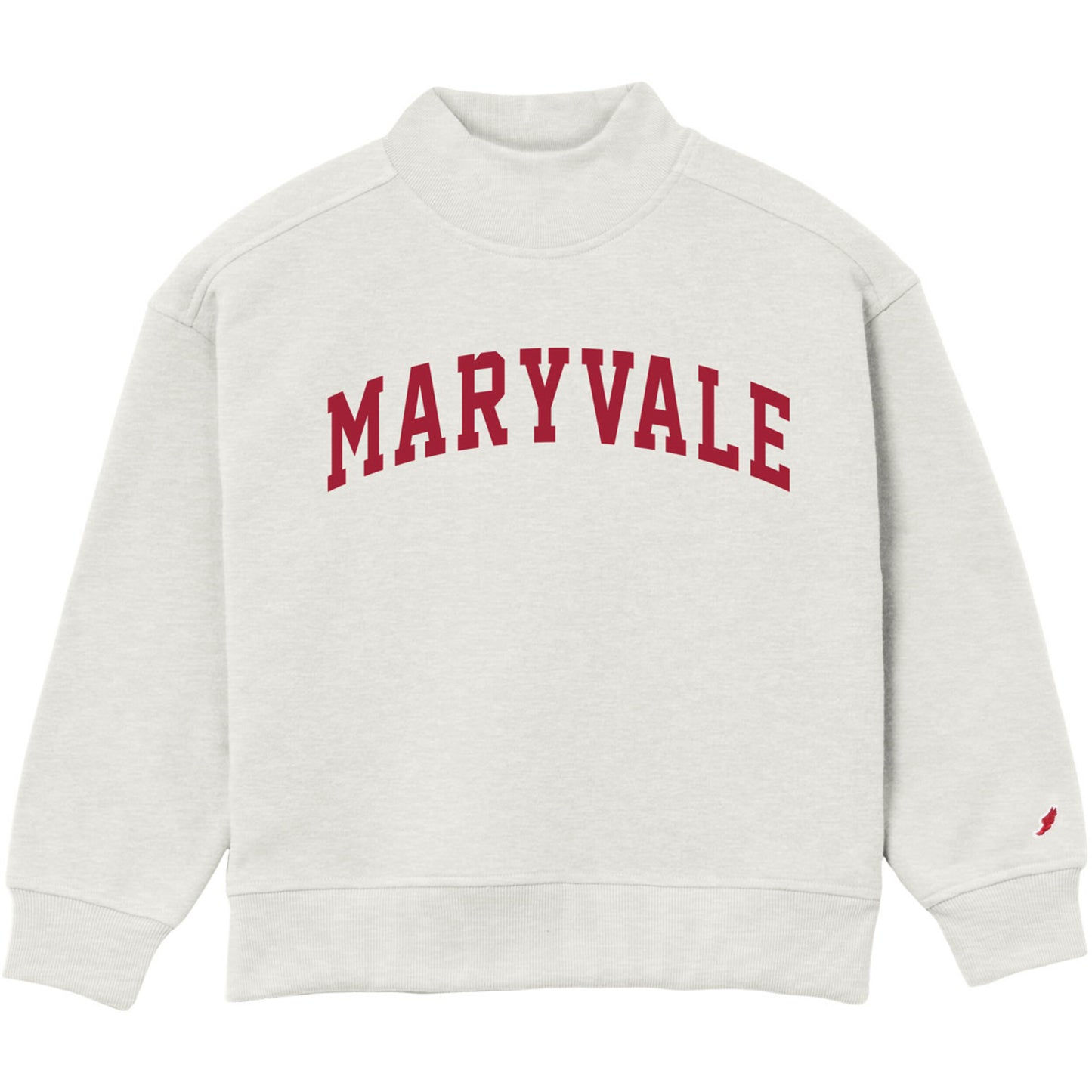 Diana Mock Neck Sweatshirt in Oatmeal Heather--YOUTH