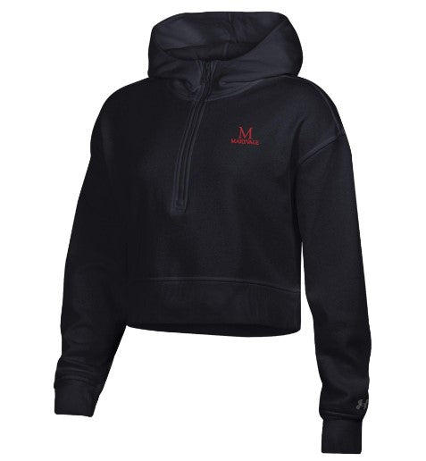Women's 1/2 zip Hoodie by Under Armour in black--FINAL SALE
