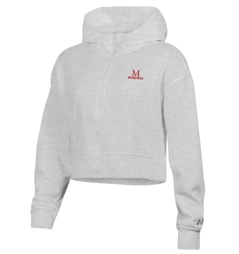 Women's 1/2 zip Hoodie by Under Armour in Silver Heather--FINAL SALE