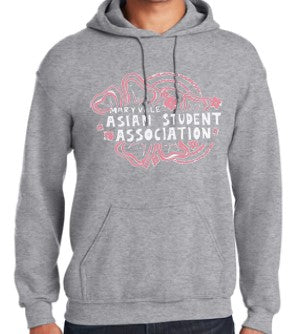 ASA--Asian Student Association- Sport grey Hooded Sweatshirt--FINAL SALE