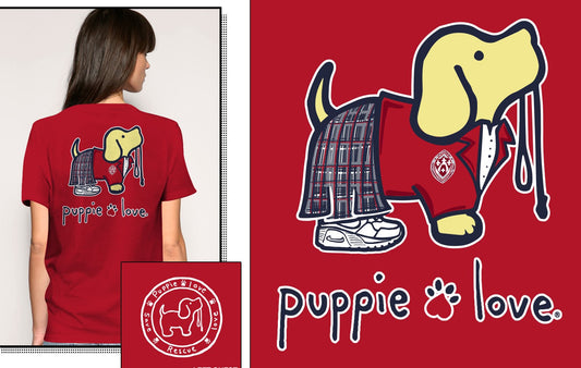 Maryvale Red Puppie Love Short Sleeve Shirt-FINAL SALE