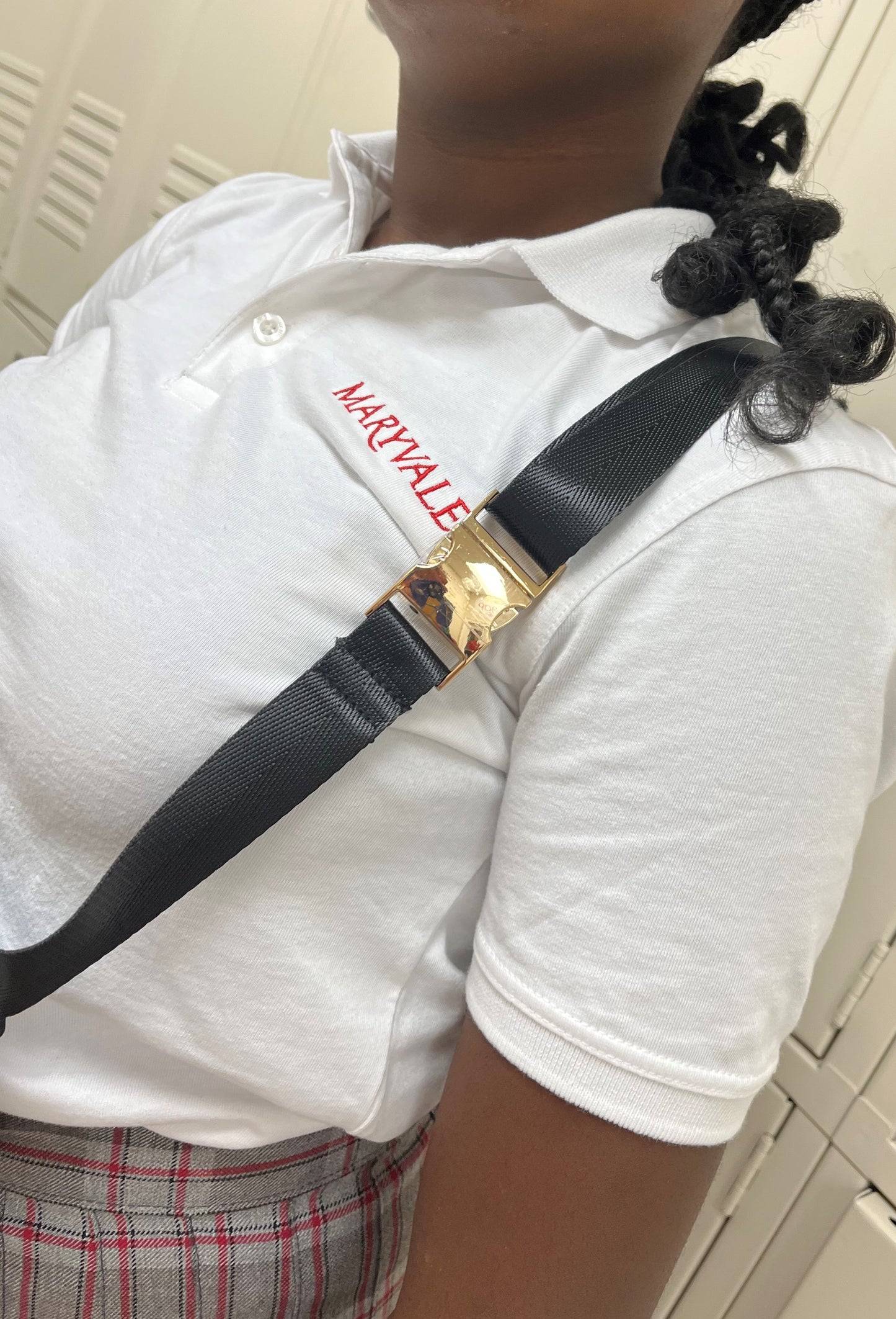 Black Fanny Pack with Gold Zipper and Latch Closure--FINAL SALE