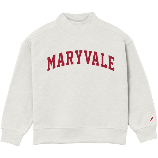 Diana Mock Neck Sweatshirt in Oatmeal Heather--YOUTH