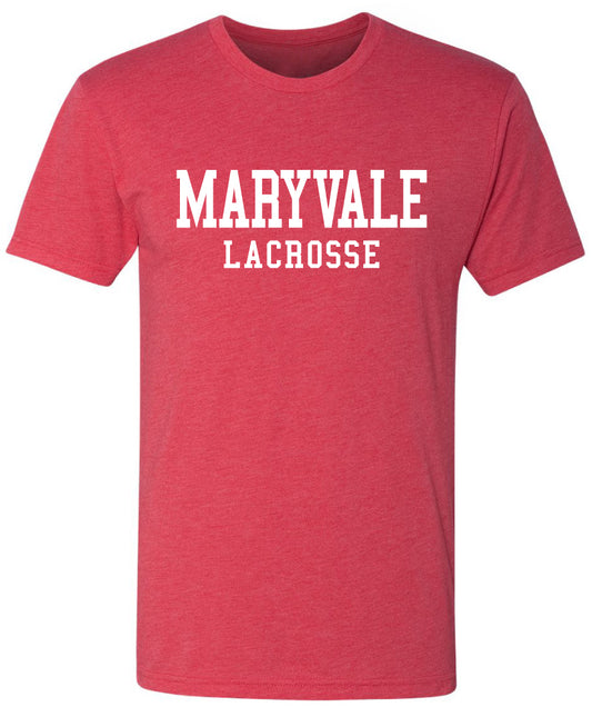 Lacrosse Tri-blend Tee by ES-Sports in Vintage Red