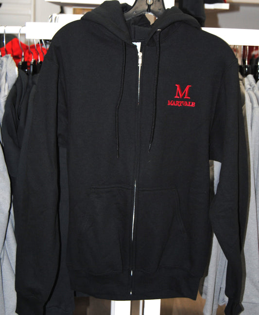 Full Zip Hooded Sweatshirt in Black