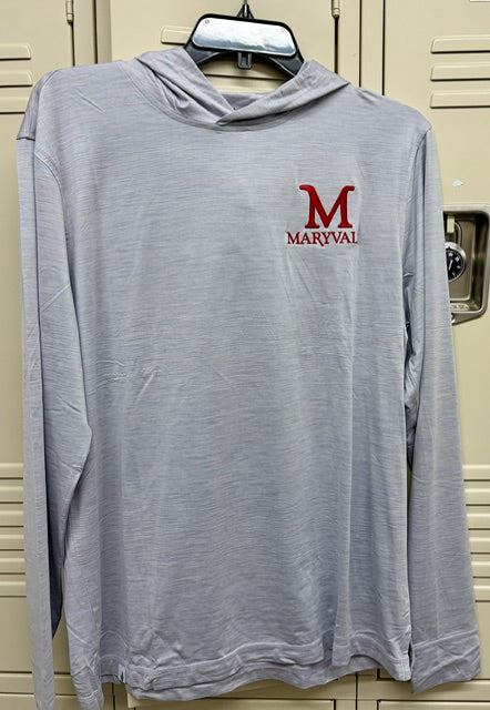 Johnnie-O Talon Hooded Performance Pullover in Lite grey