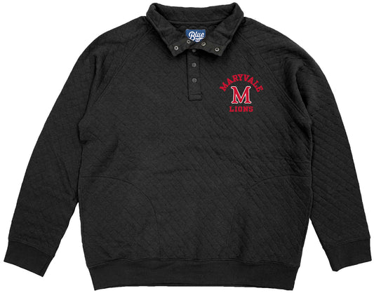 Quilted Fleece Pullover in Black