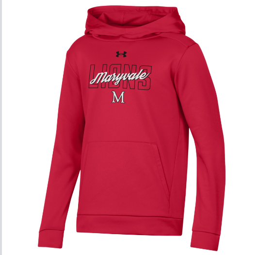 Youth Armour Fleece Hoodie in Red