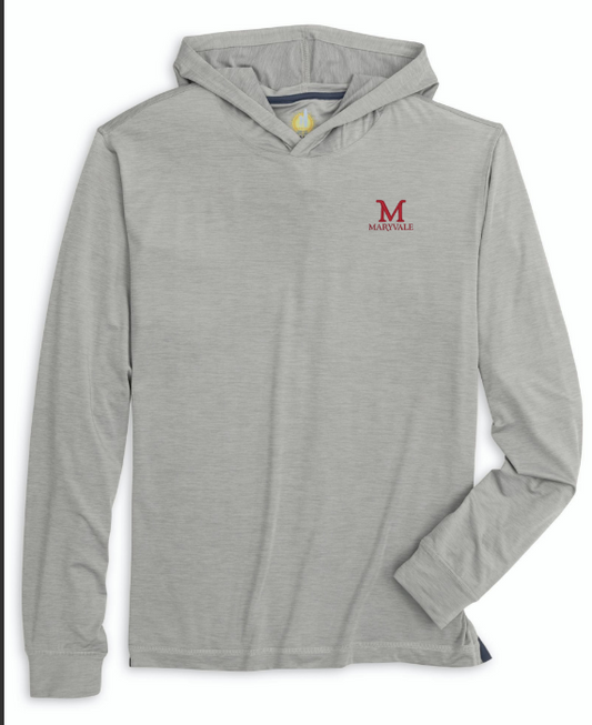 Johnnie-O Talon Hooded Performance Pullover in Lite grey