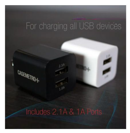 USB-A Wall Charger--White & Black
