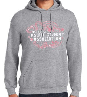 ASA--Asian Student Association- Sport grey Hooded Sweatshirt--extras after pre-order
